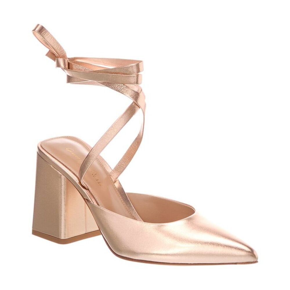 Gianvito Rossi Dauphine 85 Leather Pump, Gold